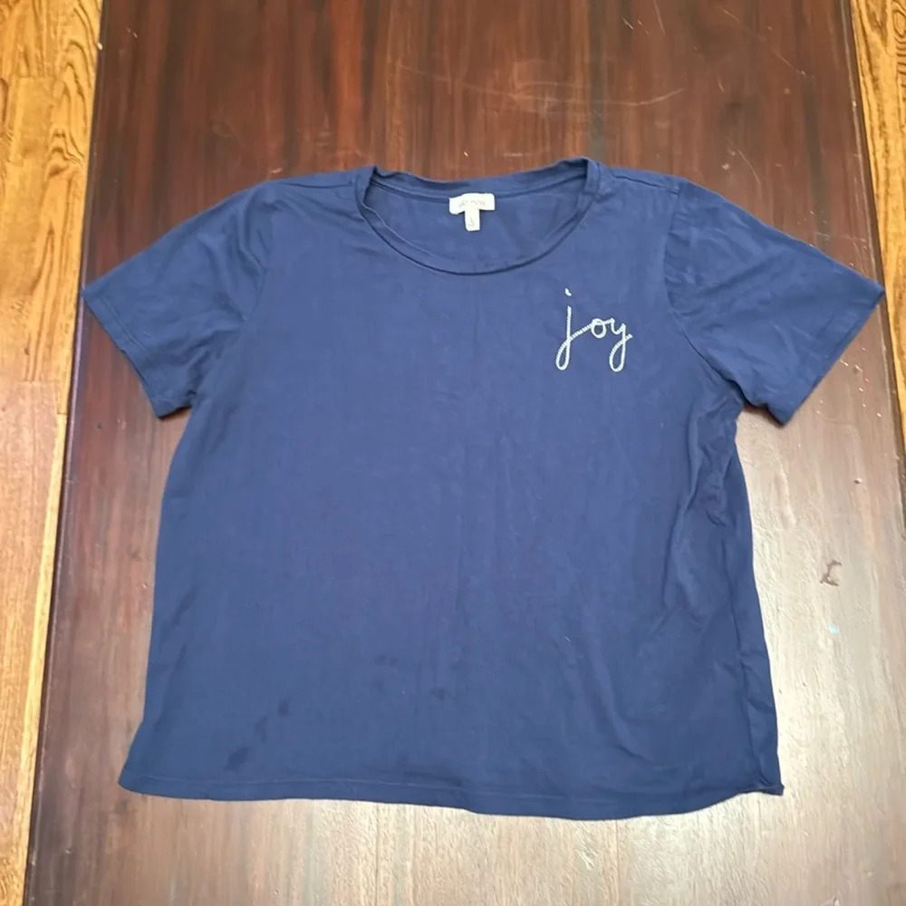 Ella Moss blue “Joy” t-shirt size large